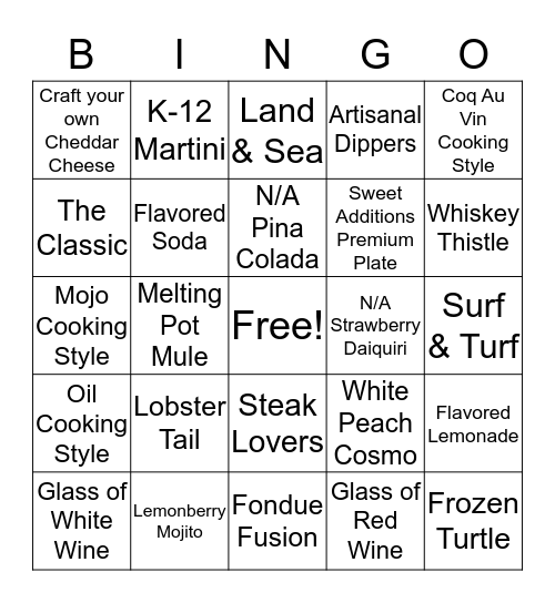 Melting Pot Bingo Card