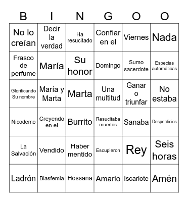 Amén Bingo Card