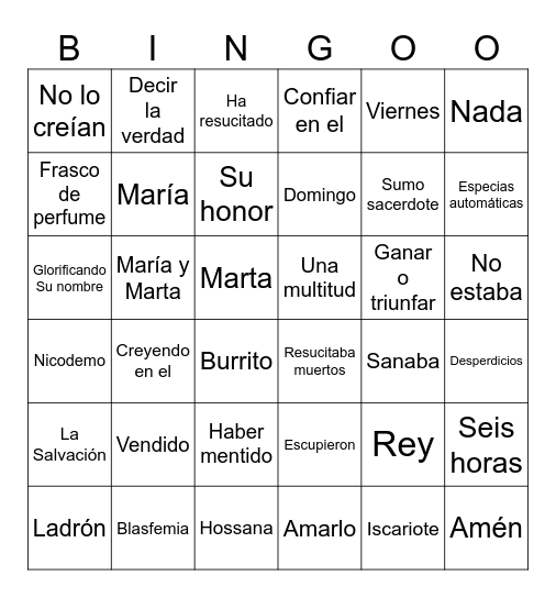 Amén Bingo Card