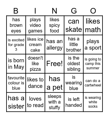 Find Someone Who.... Bingo Card
