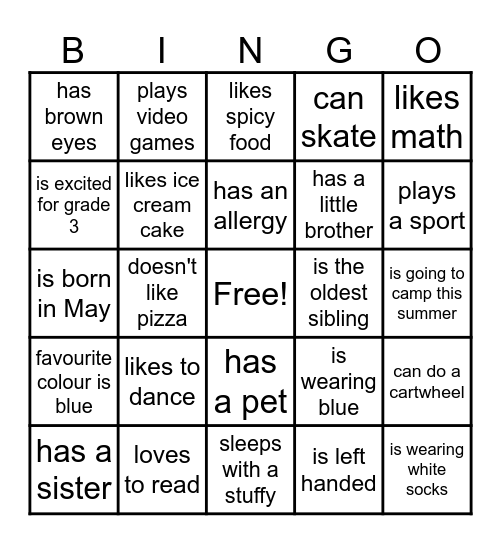 Find Someone Who.... Bingo Card