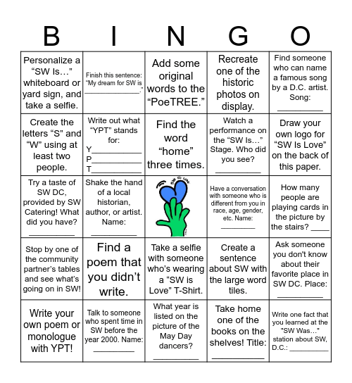 Crossing the Street: SW Is... BINGO! Bingo Card