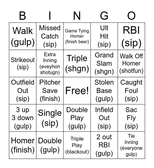 Superslugger Bingo Card