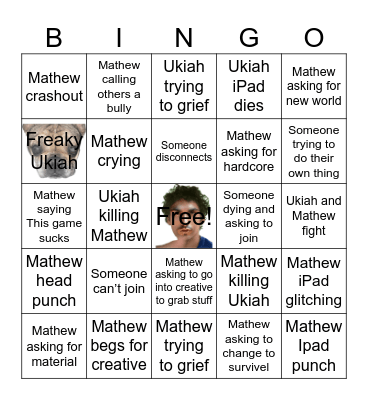 Minecraft bingo Card