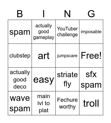 recent tab Bingo Card