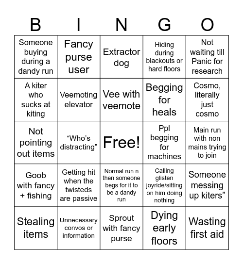 yayaya dnadyworld Bingo Card