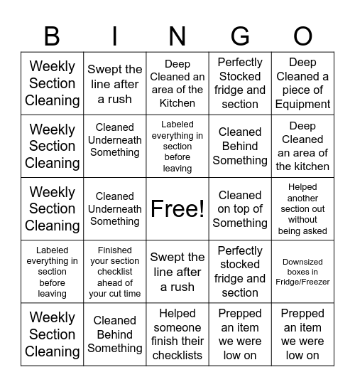 BOH Contest Bingo Card