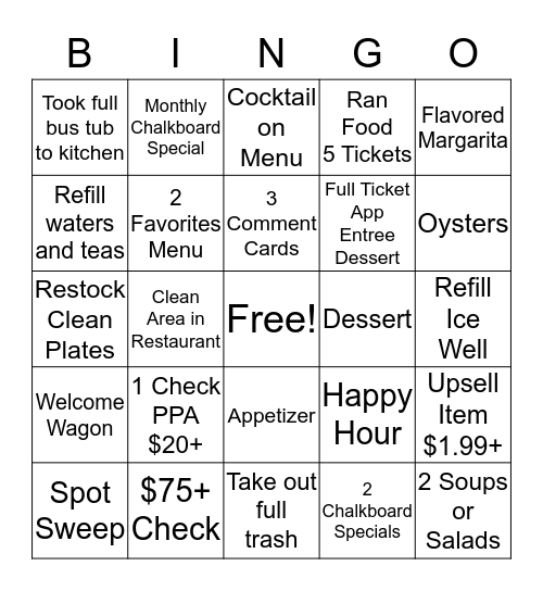 Fish City Bingo Card