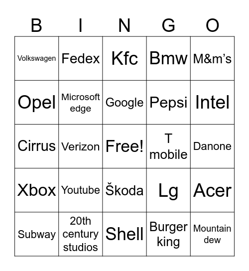 Full best animation logos Bingo Card