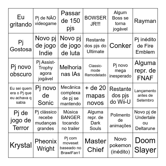 REX - Previsões Bingo Card