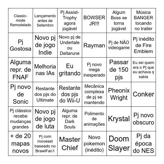 REX - Previsões Bingo Card