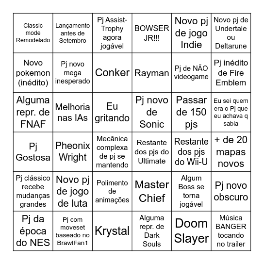 REX - Previsões Bingo Card
