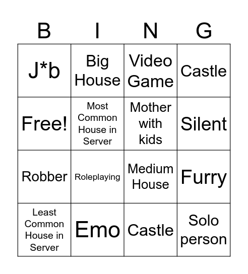 Brookhaven Avatars Bingo + Robberys Bingo Card