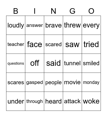 Cruz's spelling Bingo Card
