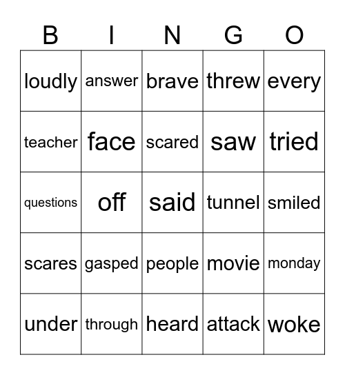 Cruz's spelling Bingo Card