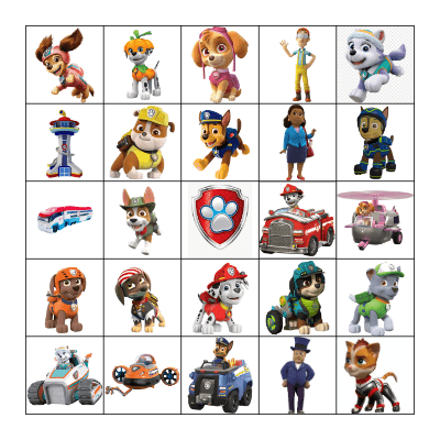 Paw Patrol BINGO Card