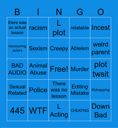 TT Bingo Card