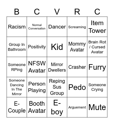 VRC Black Cat Bingo! Bingo Card