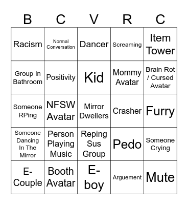 VRC Black Cat Bingo! Bingo Card