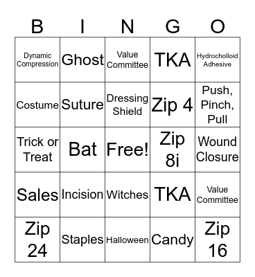 ZipLine Bingo Card