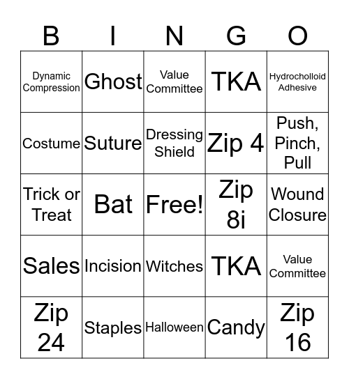 ZipLine Bingo Card