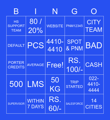 PORTER HS Bingo Card