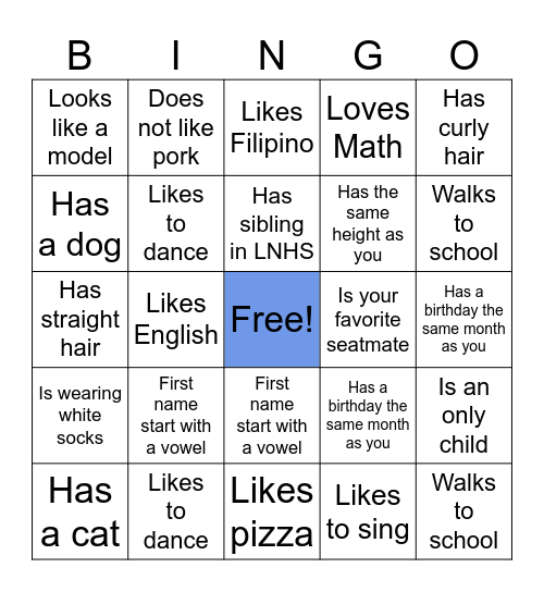 Find the Person Who... Bingo Card