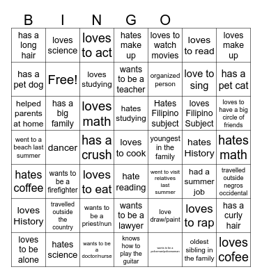 FIND SOMEONE WHO Bingo Card