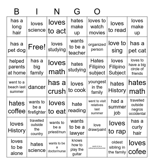 FIND SOMEONE WHO Bingo Card