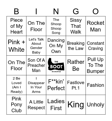 Jukebox Bingo: Pride Icons Bingo Card