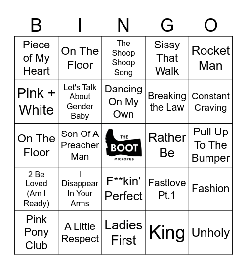 Jukebox Bingo: Pride Icons Bingo Card