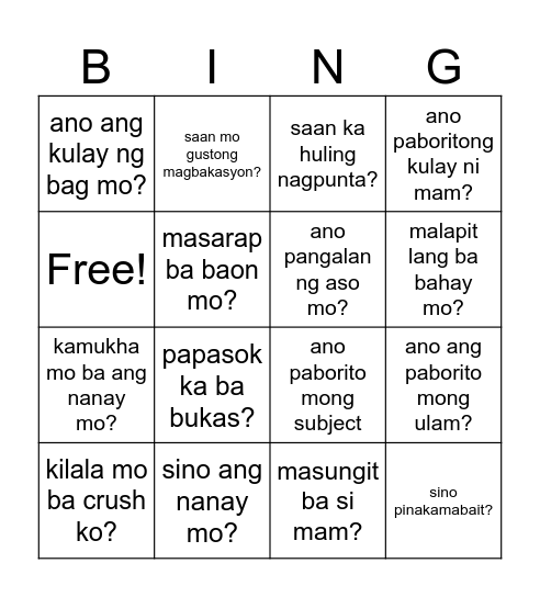 III-MOLAVE Bingo Card