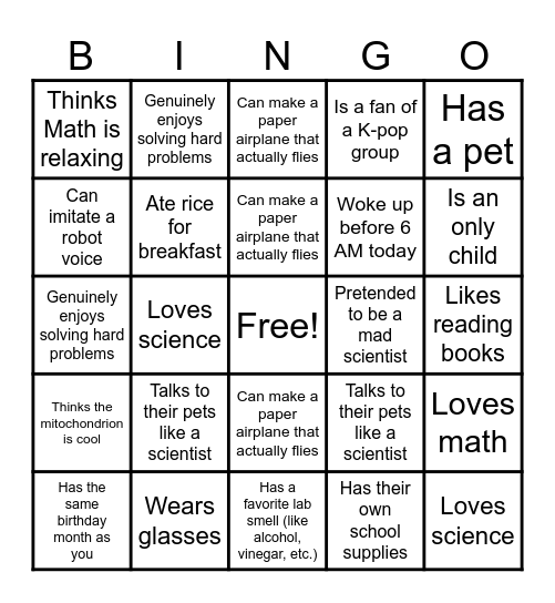 WHO FIT THIS? Bingo Card