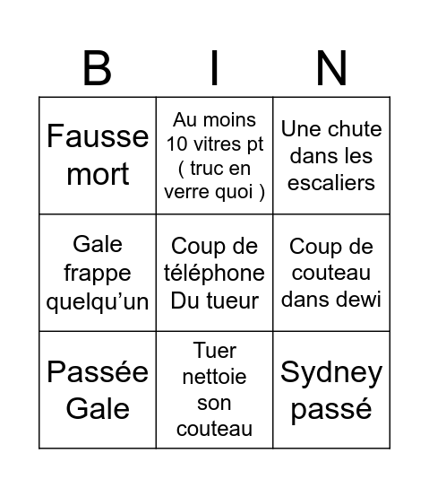 Ce crime Bingo Card