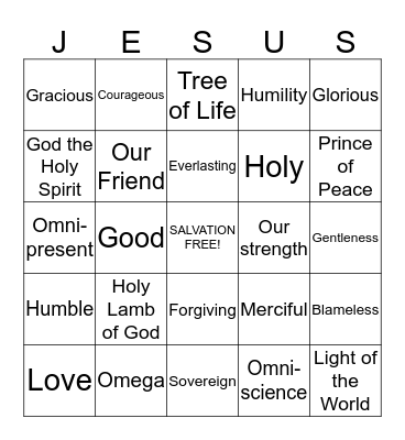 JESUS SAVES! Bingo Card