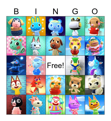 Animal Crossing Bingo Card