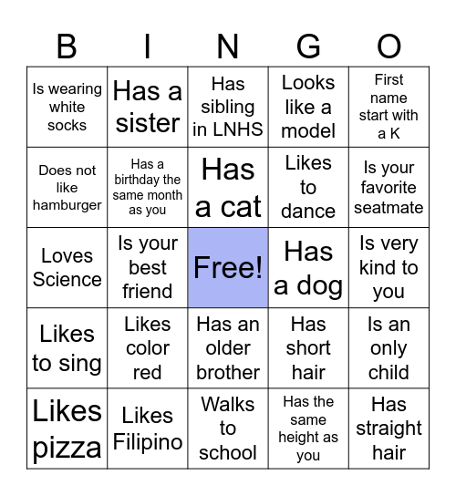 FIND THE PERSON WHO... Bingo Card