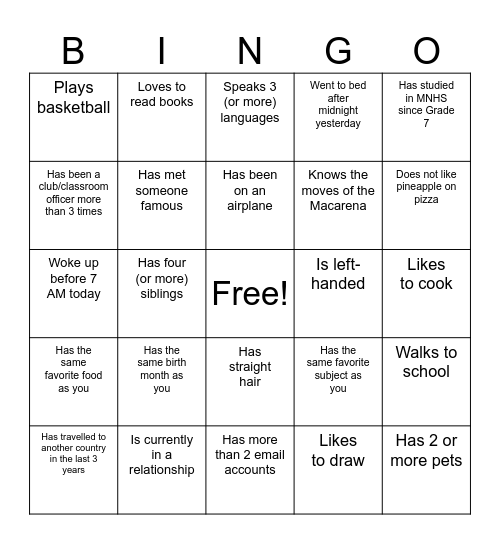 12 STEM EINSTEIN Getting to know each other Bingo!    Find someone who... Bingo Card