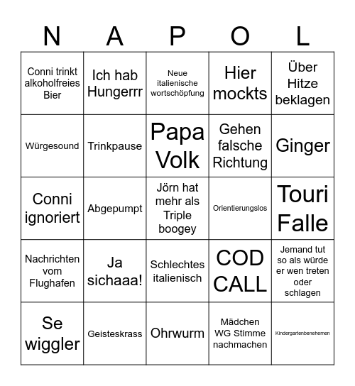 Napoli🇮🇹 Bingo Card