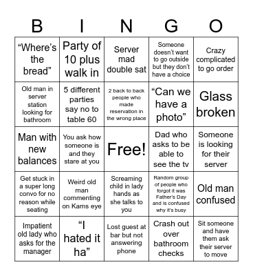 Father’s Day Bingo Card
