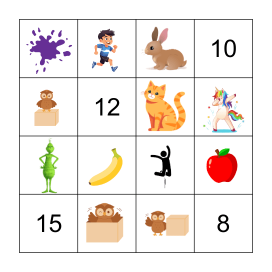 Monkeys & Teddies Bingo FUN Bingo Card