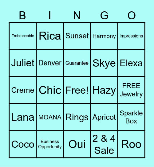 ✨💎BLINGO with PARK LANE💎✨ Bingo Card