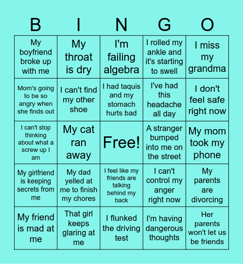 Do I need a PRN? Bingo Card