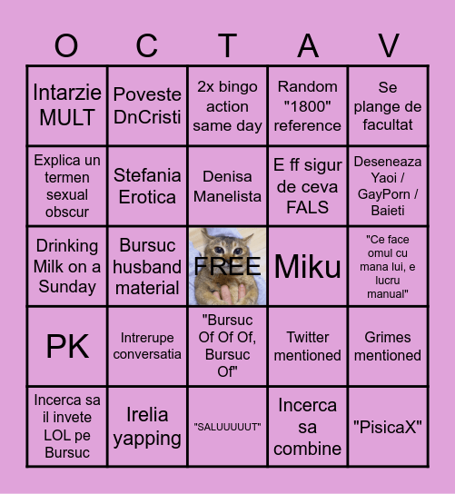 Octingo😝 Bingo Card