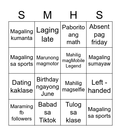 Welcome Back to School Bingo Card