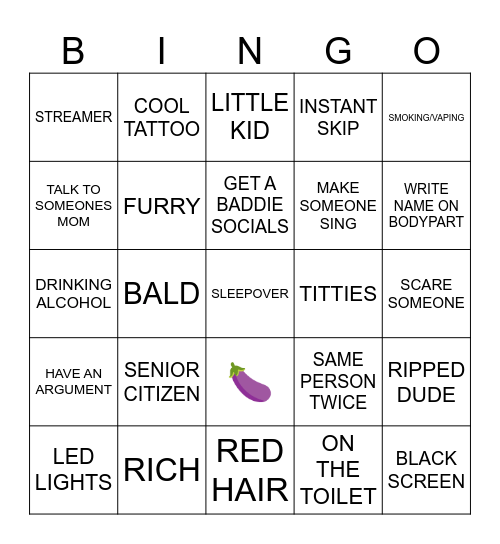 OME.TV BINGO CARD Bingo Card