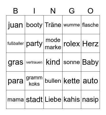 RLR Bingo Card