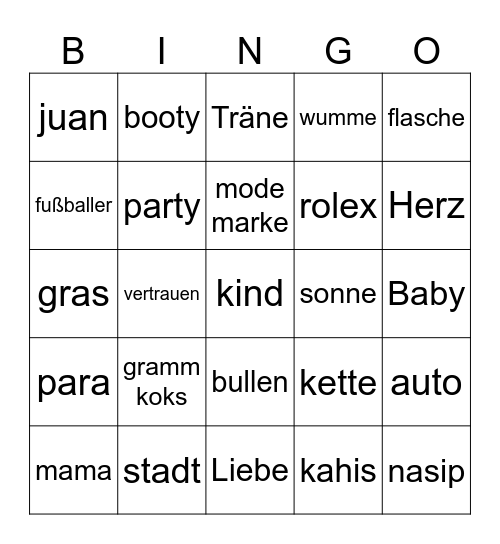 RLR Bingo Card