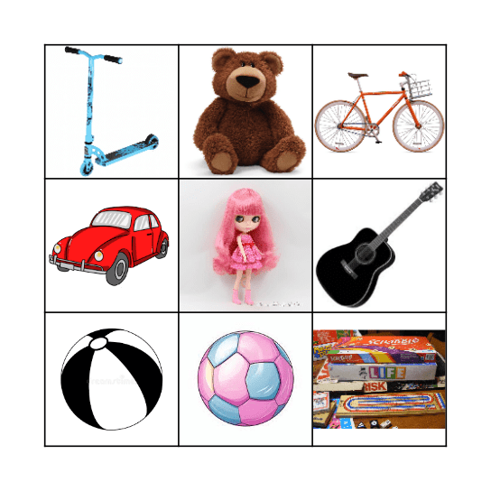 TOYS Bingo Card