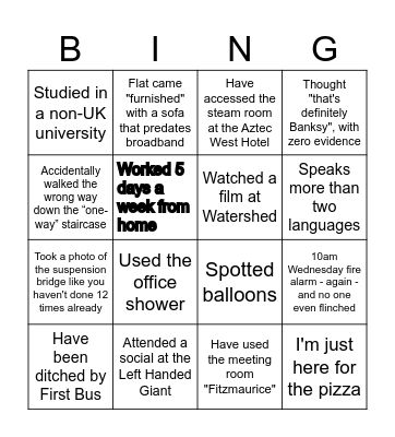 Bristol Office BINGO!! Bingo Card
